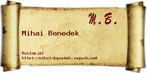 Mihai Benedek névjegykártya